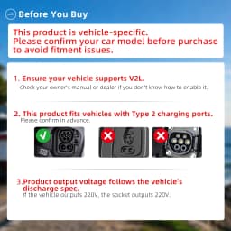 EVqiaoyi Type2 V2L Discharger with Power-Off Button 16A MG BYD Vehicle-to-Load Plug for Brazilian New Energy Vehicles