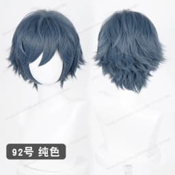 Anime Upgraded 32cm Short Flipped Ends Cosplay Wig Green Blue Purple Pink Man Women Heat Resistant Synthetic Hair