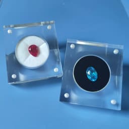 Loose Diamond Storage Box Transparent Gemstone Jewelry Display Stand Gems Organizer Bare Stone Box CVD Zircon Showcase 2Pcs