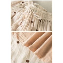 Polka Dot Cotton Linen Skirt Women Drawstring Elastic Waist A-Line Casual Vintage Big Swing Pleated Skirts Summer