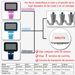 3.5' HD Touch Screen Anesthesia Digital Video Laryngoscope 6 Sizes Reusable Sterilizable Blades Optional