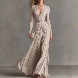 Elegant Sexy Deep V Neck Slim Maxi Dress Women Long Sleeve Ruched Waist Formal Gown Spring Casual Solid Sashes Boho Long Dresses