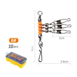 New 10pcs 1-2-3-Way Fishing Snap Connector 6#/8#/10# Stainless Steel Luminous Fishing Pin Connector Barrel Swivels Tackle
