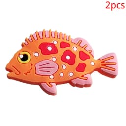 2024 PVC fish series 2pcs lot cute shoe buckle charms accessories decorations for sandals sneaker clog unisex lovers gift drop