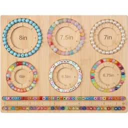 Bamboo Beading Board Imperial Measurements Marked Bracelet Sizer Jewelry Design Mat for Jewelry Bracelet Making DIY Craft