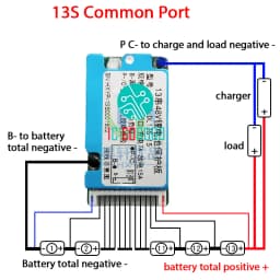 10S 36V 13S 48V 15A 20A Li-ion Lithium Ion Battery Protection Board Common Split Port BMS Temperature Sensor Heat Sink Separated