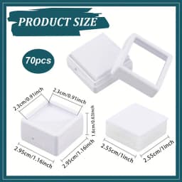 Lot of 70 Clear Gemstone Display Box Face Bare Stone Gemstone Plastic Clear  Diamond Display Box Gemstone Diamond Container