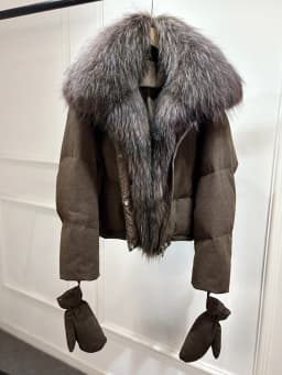 2026 Luxury Winter 90% White Duck Down Wool Blends Jacket Women Real Natural Huge Fox Fur Thickened Warm Puffer Wool Down Coat