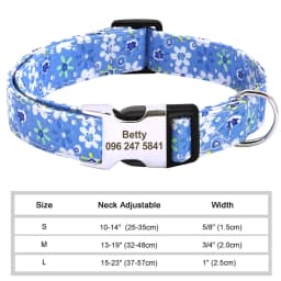 Personalized Dog Collar Adjustable Nylon Pet Buckle Collars Free Engraving Anti-lost Dog Necklace For Small Medium Large Dogs