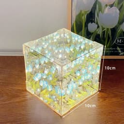 Handmade DIY Tulip Flower Cube Night Light GT Full Set of Material Package Room Decoration Couple Birthday Gift Night Light