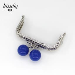 KISSDIY 10PCS  8.5cm Big Candy Bead Metal Purse Frame Square Glossy  Silver Lace Coin Purse Frame Kiss Clasp Accessoryo