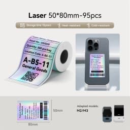 NIIMBOT M2 M3 Carbon Ribbon Laser Silver Matte Silver Thermal Transfer Sticker Outdoor Waterproof Network Organizer Tag