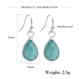 Waterdrop Natural Stone Dangle Labradorite Earrings for Women Newly Designed Female Daily Wear Wholesale Dropshiping