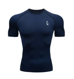 New Print Short Sleeve Compression Shirts For Men Athletic Quick Dry T-Shirts Tops Gym Workout Rash Guards Baselayer Undershirts
