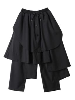 EAM Black Irregular Patch High Elastic Waist Calf-Length Pants New Trousers Women Fashion Tide Autumn 2026 30A3161