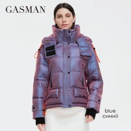 GASMAN 2023 Winter down jacket collection Fashion Solid Stand-up collar Women Coat Elegance Hooded Women's jackets 81702