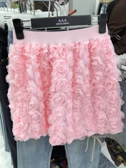 Solid Color Three-dimensional Rose Blossoms Short Skirts Women 2025 Sweet High Waist Elegant Skirt