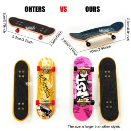 Finger Skateboard Shallow Concave Double Upturned Blister Card Package Fingerboard with Metal Bridge Competitive Fingertip Toy