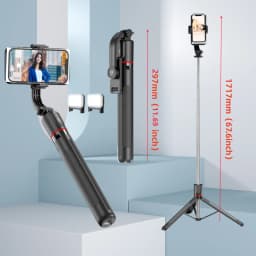 1.7m Selfie Stick Tripod Stand for iPhone Samsung Huawei Cellphone Extendable Phone Tripod with Wireless Remote