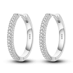 925 Sterling Silver Gold Color Circular Hoop Earrings Golden Earring Fit Original Charms Diy Fine Jewelry For Fashion Women
