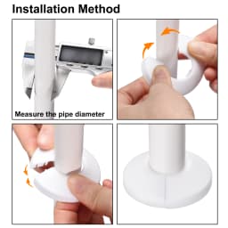 uxcell 2 Pcs Pipe Collar 64/75/90mm PP Radiator Escutcheon Water Pipe Cover Decoration White