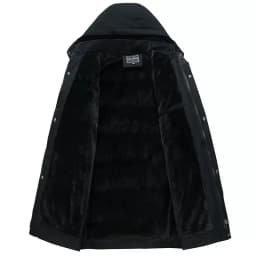 New Autumn/Winter Fashion Solid Color Fleece-Lined Thickened Warm Hooded Cotton Jacket Men's Casual Loose Sports Plus Size Coat