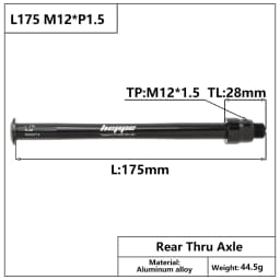 HEPPE MTB Road Bike Thru Axle Rear Hub Thru Axle Front Fork Shaft Skewers 12x100 12x110 12x142 12x148 M12xP1.0/P1.5/P1.75