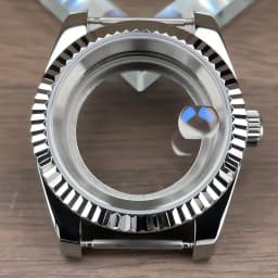 36mm/39mm Fluted Bezel NH35 Case For SK DJ Replacemet Part Sapphire Glass Stainless Steel Fit Nh35 Nh36 Movement Watch Case NH35