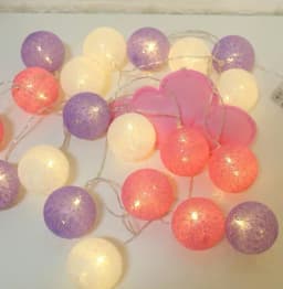 4CM Cotton Ball Light String Garland Fairy Lamp LED Holiday Wedding Party Home Bed Decoration Battery box Valentine's Day