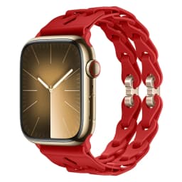Chain Link Silicone Strap for Apple Watch Band Ultra 3 2 49mm 44mm 40mm 45mm 41mm 42mm Bracelet for Series 11 10 9 8 7 6 5 4 SE3