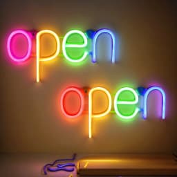 Artistic OPEN LED Neon Lights USB/Battery Powered for Holiday Parties Weddings Bars Cafes Game Rooms Commercial Lighting
