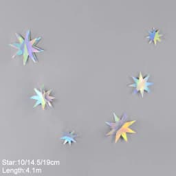 Iridescent Star Moon Circle Garland Ramadan EID Mubarak Birthday Party Decorations Hanging Crescent Twinkle Little Star Streamer