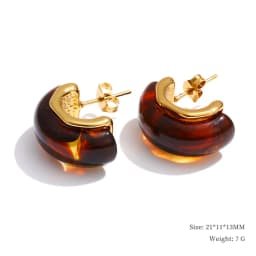 Yhpup New Arrivals Multi-Color Resin Round Square Geometric Earrings for Women Autumn Winter Style Daily Wear Fashion Jewelry