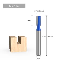 LAVIE 1pc 6mm 1/4 Shank Cleaning Bottom Bit Straight Router Bit Set Clean Milling Cutter Woodworking Power Machine MC0603