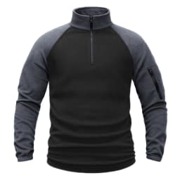 Men's Polar Fleece Quarter Pullover Sweatshirt Long Sleeve Military Jackets Hiking Camping Fishing Climbing Tactical Clothing