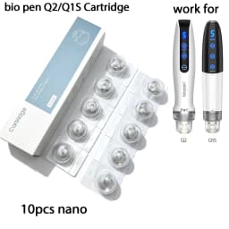 10pcs Bio Pen Q2 Dr. Pen Q1S Disposable EMS Microneedling Cartridge Titanium Needles 9/14/25/Nano Needle Length 0.25 Mm
