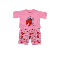 Cute Doll Pattern Pajamas for18inch doll&43 cm Reborn doll Flannel Homewear Set with Cartoon Design, Cozy Sleepwear Loungewear