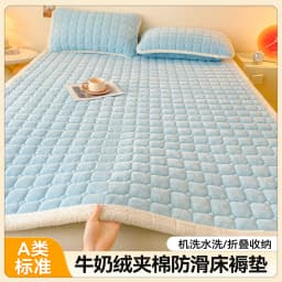 Thickened Warm Milk Fleece Autumn Winter Bed Pad Warmth  Fluffy Cozy Queen Bed Sheet Anti-slip Antistatic King Mattress Toppers