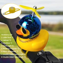 Bicycle Bell Yellow Duck Cartoon Little Yellow Ducks Helmet Head Light Shining Duck Bicycle Bells Handlebar Bicycle Accessories