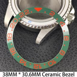 Sloping 38mm * 30.6mm Ceramic/Aluminum Bezel GMT and Diving Watch Insert Fits for 40mm Men's Watch Case Bezel Replacement Insert