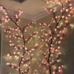 Cherry LED Tree Branch Lights 8 Modes USB Powered Cherry Blossom Branch Decoration Night Lights for Indoor Home Walls and Doors