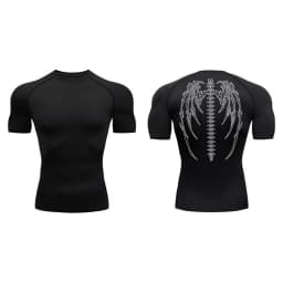 Graphic Compression Shirts for Men Short Sleeve Rash Guard Gym Workout Tshirt Tees Athletic Quick Dry Baselayer Undershirts Tops