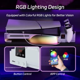 Tuodes Horizontal Cooling Stand With Controller Charger RGB Light Adjustable Fans Fast Charging Station For PS5 Pro/PS5 Slim