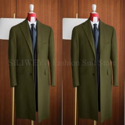 Simple Classic England Style Cotton Overcoat Men Thick Custom Made Single Breasted Pocket Coat Casual Winter Warm Jacket