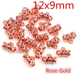 20pcs 3-Styles Beads Bails Pendants Jewelry Making DIY Necklace Silver Plated Gold Black Beads Bails Pendants Charm Beads Bails