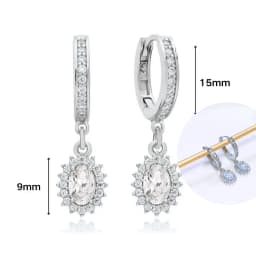 925 Sterling Silver Ear Needle White Zircon Silver Series Earrings ins Tassel Pendant Hoop Earrings For Women Advanced Jewelry