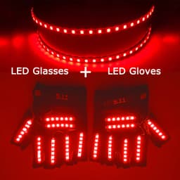 USB Rechargeable LED Glowing Gloves Finger Lighting Flashing Gloves Glasses Stage Performance Costume Dance Concert Decor