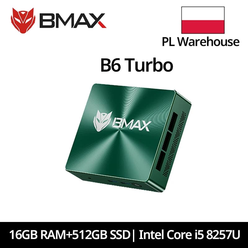 2026 New Model BMAX B6 Turbo MIni PC 16GB DDR4 (Up to 32GB) 512GB SSD (M.2 SSD Slots*2) Intel Core I5 8257U Processor Win11 Pro Dual SSD 4K Mini Desktop Computer