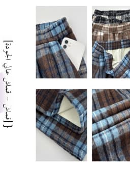 Retro Plaid Pants Women's Autumn Winter Thick High Waist Loose Casual Wide Leg Pants plus Size Comfortable Korean Style Commute