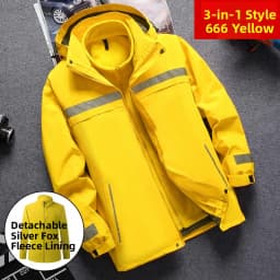 High-Speed Reflective Thickened Cotton Jacket Men's Fleece-Lined Printed Workwear Winter Outdoor Style Removable Hat Business...